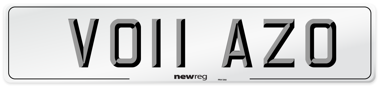 VO11 AZO Number Plate from New Reg